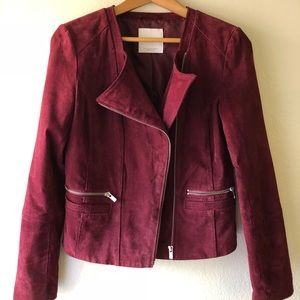 Mango leather jacket, Burgundy, Size X-Small